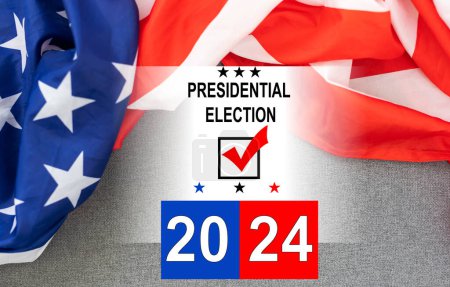 Foto de 2024 Bandera de las elecciones presidenciales de los Estados Unidos de América. Banner electoral Votar 2024 con estrellas patrióticas. 5 de noviembre. Foto de alta calidad - Imagen libre de derechos