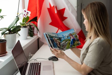 Photo for Canada National Flag Business Communication Connection Concept. High quality photo - Royalty Free Image
