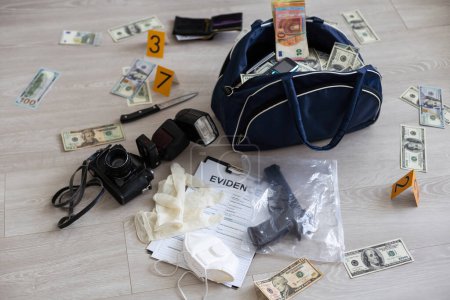 Full Black Duffel Bag of Hundred Dollar Bills . High quality photo