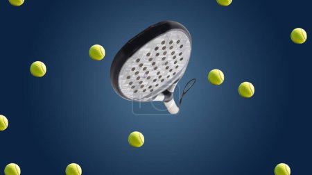 Padel racket and ball on isolated background. 