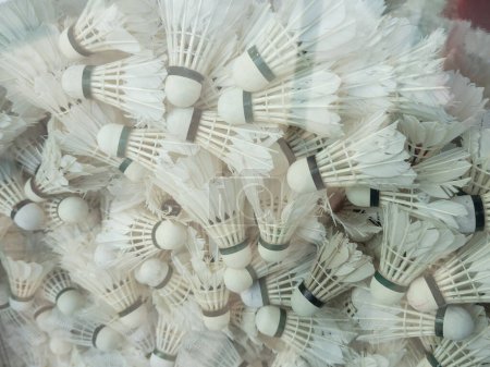 shuttlecock used in badminton game for background. High quality photo