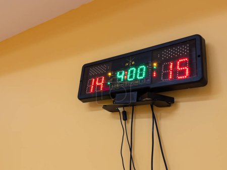 score board on the fencing sport palace. High quality photo