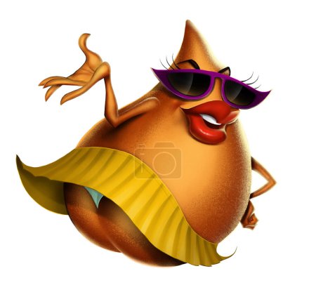 Photo for A very sensual coxinha (brazilian snack) posing with sunglasses in a sexy pose - Royalty Free Image
