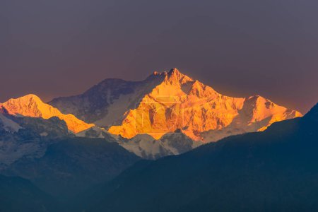 Photo for Landscape View of the Majestic Kangchenjunga, also spelled Kanchenjunga, is the third highest mountain in the world. - Royalty Free Image