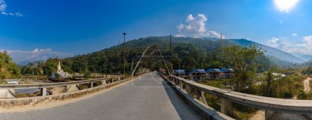 Panoramic View of Jamuni Bridge Shiva Statue , Darjeeling District.