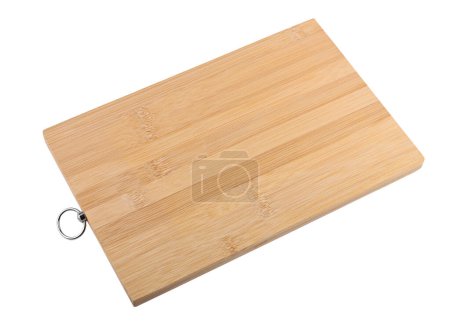 Foto de Tabla de cortar madera de bambú, aislada sobre fondo blanco - Imagen libre de derechos