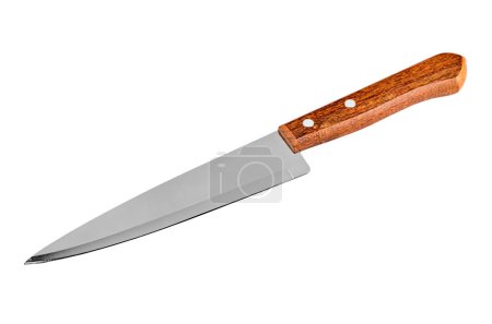 Téléchargez les photos : Couteau de cuisine en acier, isolé sur fond blanc - en image libre de droit