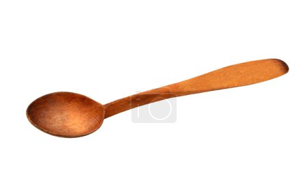 Old wooden spoon, isolated on white background