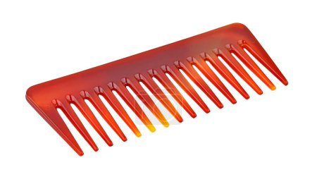 Brown plastic rake-comb, isolated on white background