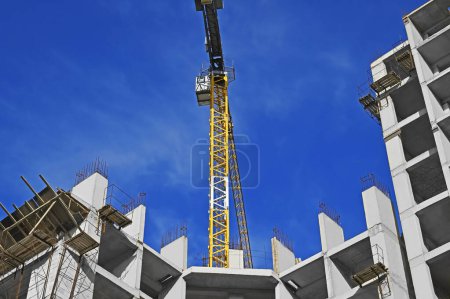 Photo for Construction site with tower crane and sky - Royalty Free Image