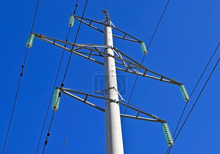 High voltage transmission steel reinforced concrete power pole
