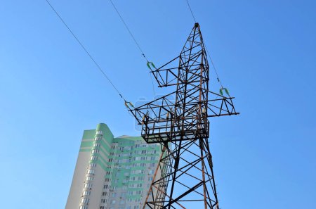 High voltage transmission line in Kyiv, Ukraine