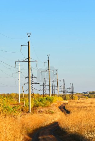 Photo for Rural high voltage transmission line in Moldova - Royalty Free Image