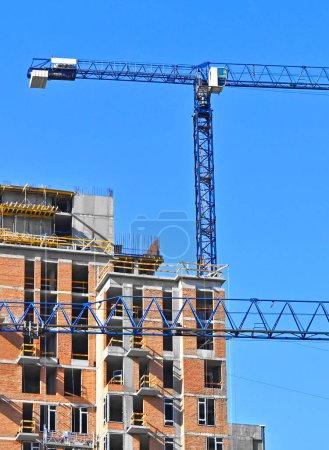 Photo for Building construction site work with blue sky - Royalty Free Image