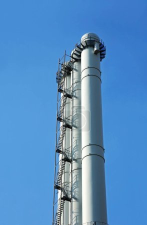Photo for Chimney of thermal power plant (TES) number 3 in Kyiv, Ukraine - Royalty Free Image