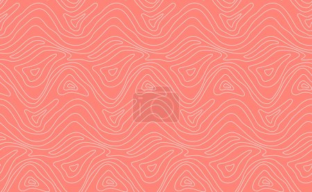 Ilustración de Patrón de línea de estructura de salmón mínimo, fondo vectorial abstracto sin costura. Esquema de textura de pescado rojo. - Imagen libre de derechos