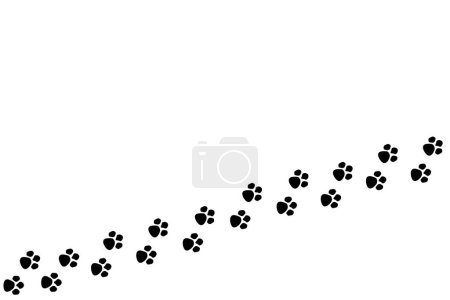Téléchargez les photos : Pistes pour chien sur fond blanc avec espace de copie - en image libre de droit