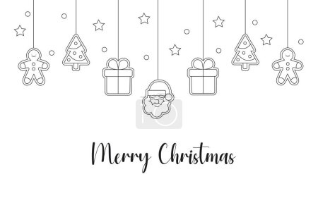 Téléchargez les photos : Ornements de Noël suspendus sur un fond blanc - en image libre de droit