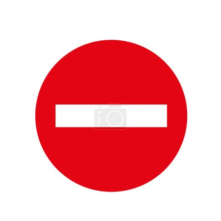 Traffic sign of forbidden direction isolated on a white background