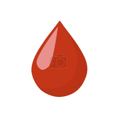Illustration for A drop of blood on a white background with copy space - Royalty Free Image