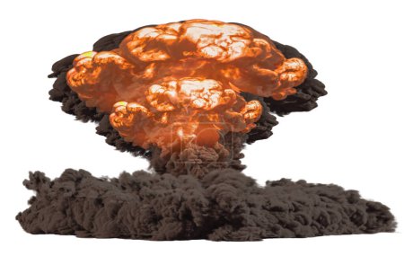 Atomic Bomb Explosion. Shock wave and mushroom clou