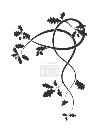 Illustration for Element climbing up plant tree oak. vector image stock - Royalty Free Image