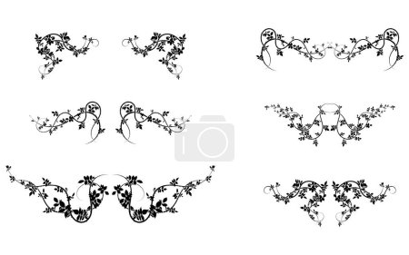 Illustration for Many wild rose pattern elements for design. vector stock image - Royalty Free Image