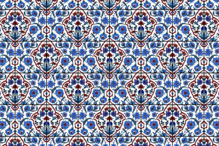 Photo for Ottoman tiles, art tile design for mosque and historical buildings - Royalty Free Image