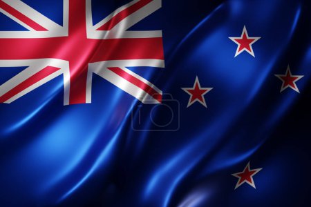 Photo for 3d rendering of a detail of a silked New Zealand flag - Royalty Free Image
