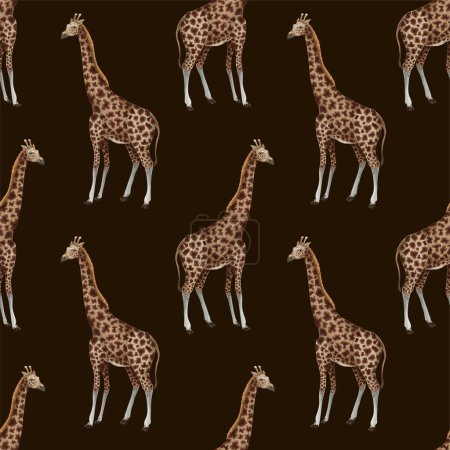 Téléchargez les illustrations : Modèle sans couture avec girafe. Vecteur - en licence libre de droit