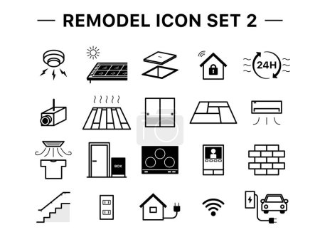 Téléchargez les illustrations : Divers ensembles d'icônes de remodelage / Il s'agit d'un simple ensemble d'icônes de remodelage divers. - en licence libre de droit