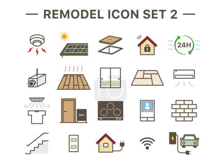 Téléchargez les illustrations : Various remodeling icon sets/It is a simple icon set of various remodeling. - en licence libre de droit