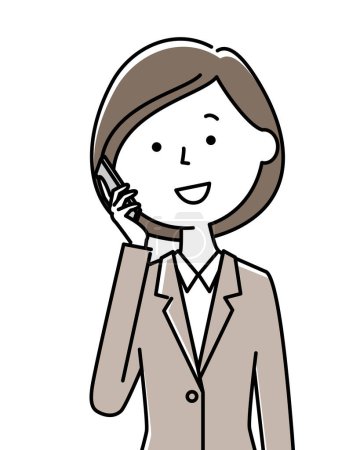 Woman in suit to call/Illustration of a woman in a suit to call.