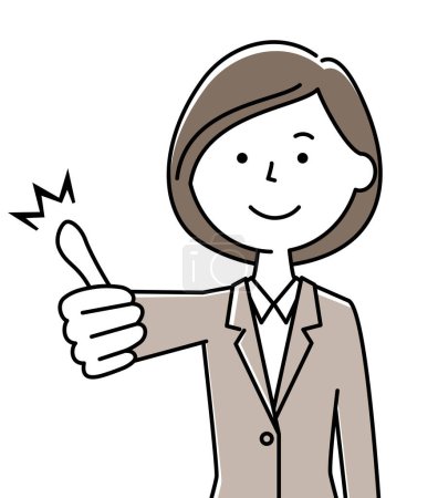 Illustration for Woman in suit thumbs up/It is an illustration of a woman in a suit that thumbs up. - Royalty Free Image