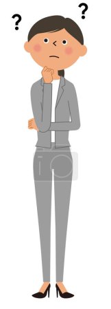 Woman in a suit wondering/It is an illustration of a woman in a suit who wonders.