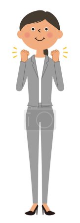 Frau im Anzug in Kampfpose / Es ist eine Illustration einer Frau im Anzug in Kampfpose.