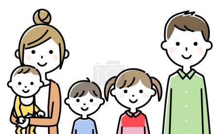 Glückliche Zwei-Generationen-Familie / Illustration einer Glücklichen Zwei-Generationen-Familie.