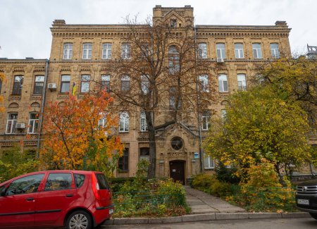 Photo for Kyiv, Ukraine. October 25, 2022. Old residential building 1900 in KPI. Originally built for professors at the Kyiv Polytechnic Institute, designed by architect Kitner - Royalty Free Image