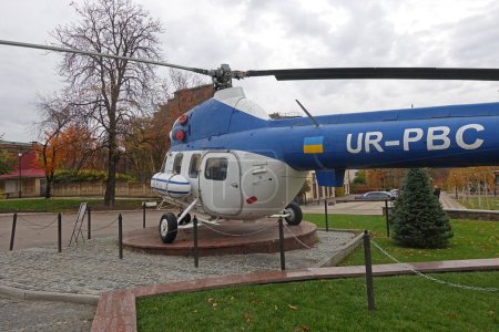 Photo for Kiev, Ukraine. October 25, 2022. Kyiv, Ukraine. October 14, 2022 Mi-2 light multi-purpose helicopter at the Polytechnic Museum - Royalty Free Image