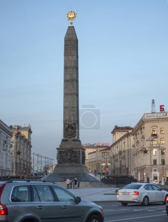 Photo for Minsk, Belarus. October 15 2023 Victory Monument on Victory Square - Royalty Free Image