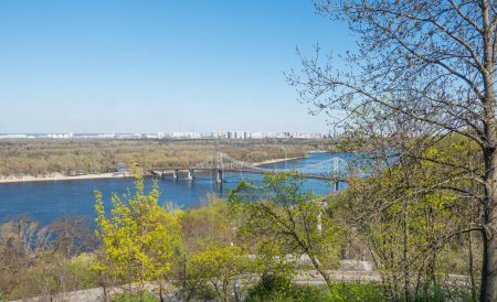 View of Dnieper river in Kyiv in spring