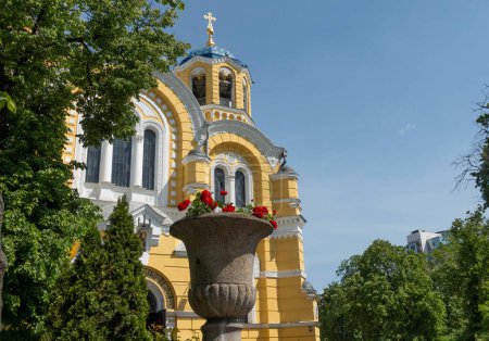 Photo for View of the Kiev-Vladimir Cathedral on a spring day - Royalty Free Image