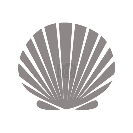 Scallop logo. Isolated scallop on white background