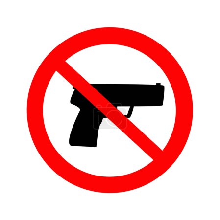 Illustration for Prohibiting sign for gun. No gun sign. Vector illustration - Royalty Free Image