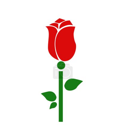 Ilustración de Vector ilustración de una sola rosa roja - Imagen libre de derechos