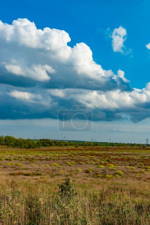 Photo for White cumulus storm clouds in the sky during the day, Ukraine - Royalty Free Image