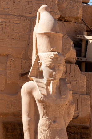 Photo for EGYPT,  LUXOR - MARCH 01, 2019: ancient sandstone statues, Karnak Temple, Hall of caryatids. Luxor, Egypt - Royalty Free Image