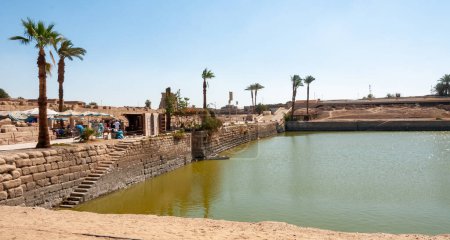 Photo for EGYPT,  LUXOR - MARCH 01, 2019:  sacred lake on the territory of the temple complex, Luxor, Egypt - Royalty Free Image