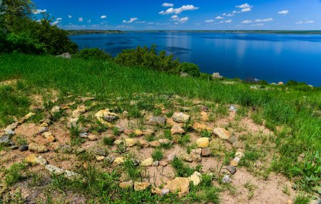 Photo for Natural landscape, a labyrinth of shell stones on the shore of the Khadzhibey estuary, southern Ukraine - Royalty Free Image