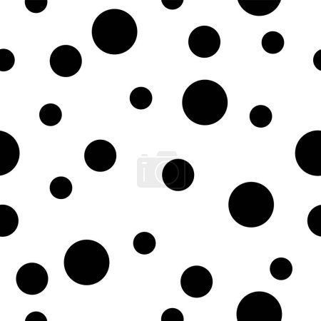 Illustration for Seamless vector with red background and black spots, vector; monochromatic background - Royalty Free Image